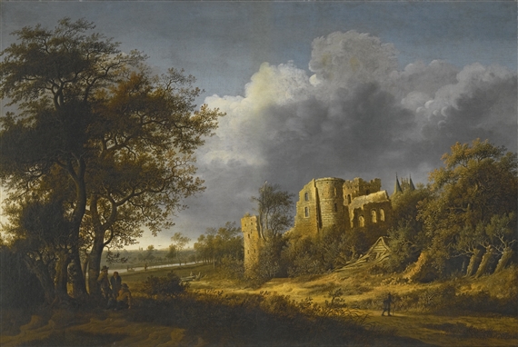 A LANDSCAPE WITH THE RUINED CASTLE OF EGMOND by Anthonie Jansz. van der Croos