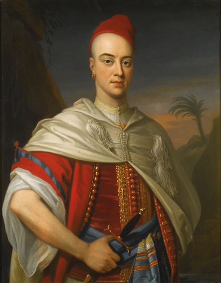 PORTRAIT OF A GENTLEMAN IN MOROCCAN DRESS, PROBABLY JOHN MONTAGU, 2ND DUKE OF MONTAGU (1690-1749) by Enoch Seeman
