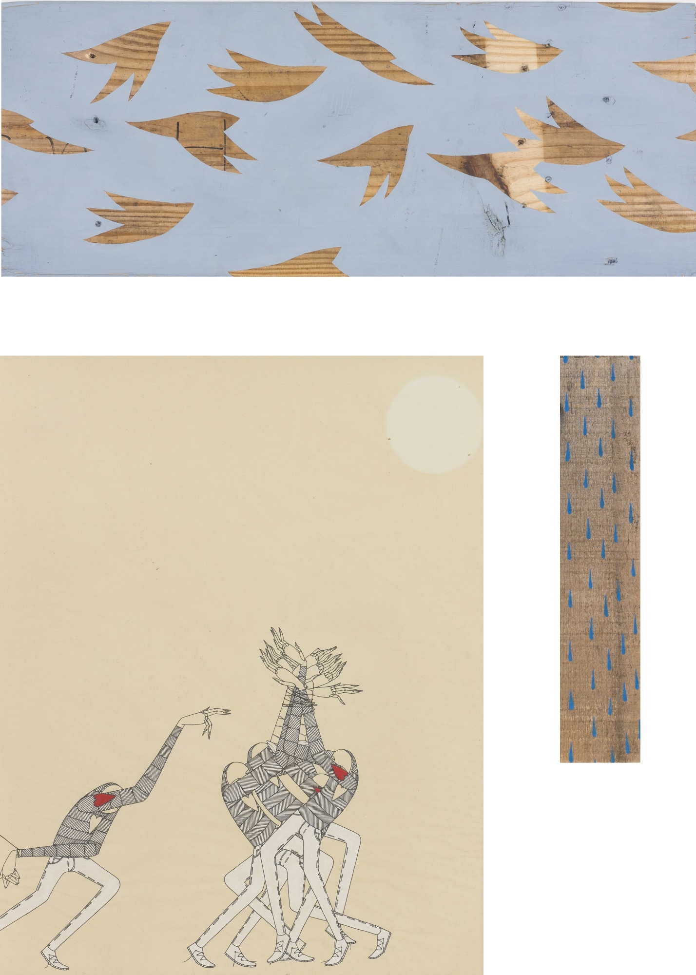 Artwork by Know Hope, AT THE MERCY OF OUR COLLECTIVE MISSINGS, Made of acrylic on board, ink and watercolor on paper