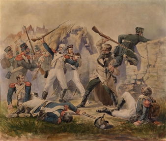 The Feat of the Grenadier of the Finland Life Guards Regiment Leontiy Korennoi in the 1813 Battle of Leipzig - Polidor Babaev