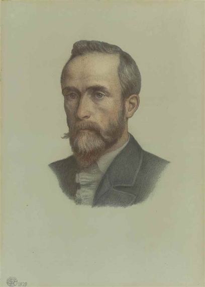 Portrait of Mr Frederick Leyland, bust-length by Dante Gabriel Rossetti, 1879