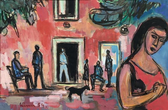 Le bistro rouge (Corse) by Carl Walter Liner, 1954