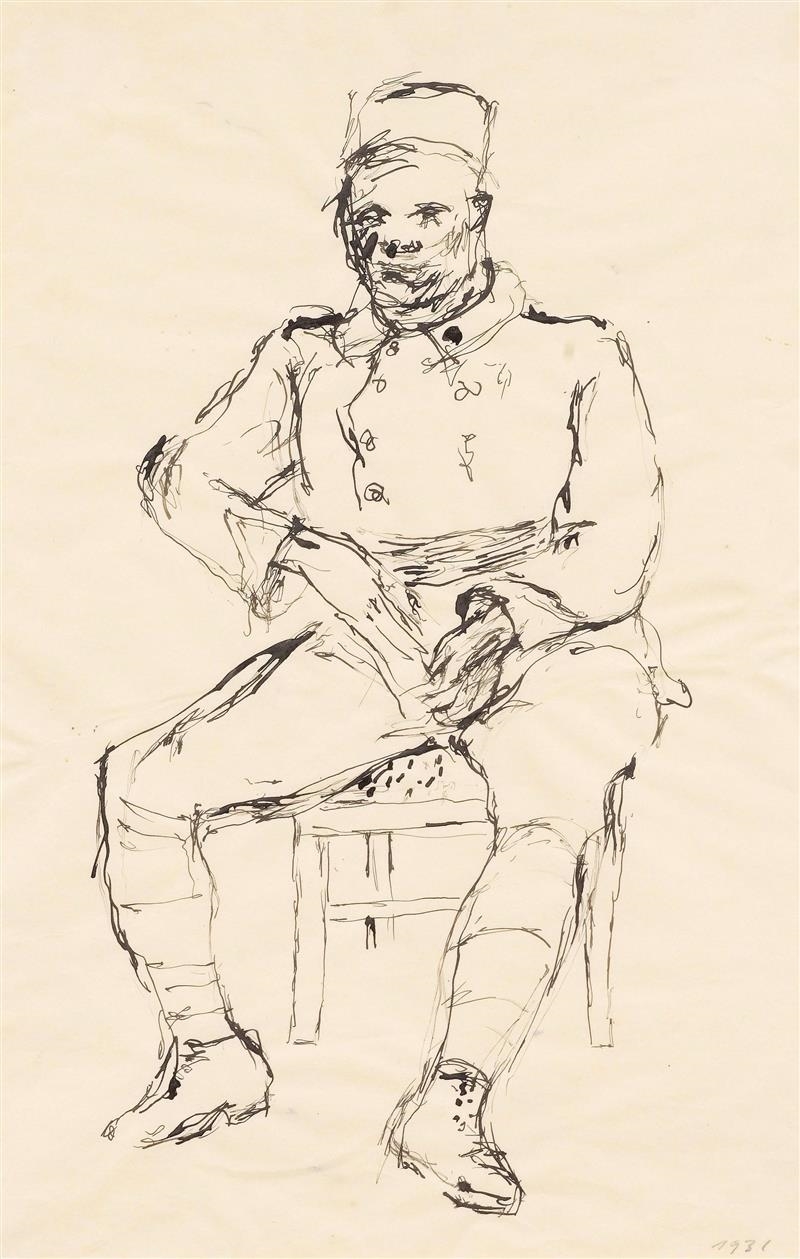 Seated man by Walter Kurt Wiemken, 1931