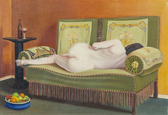 Nude on a sofa by Stephen McKenna
