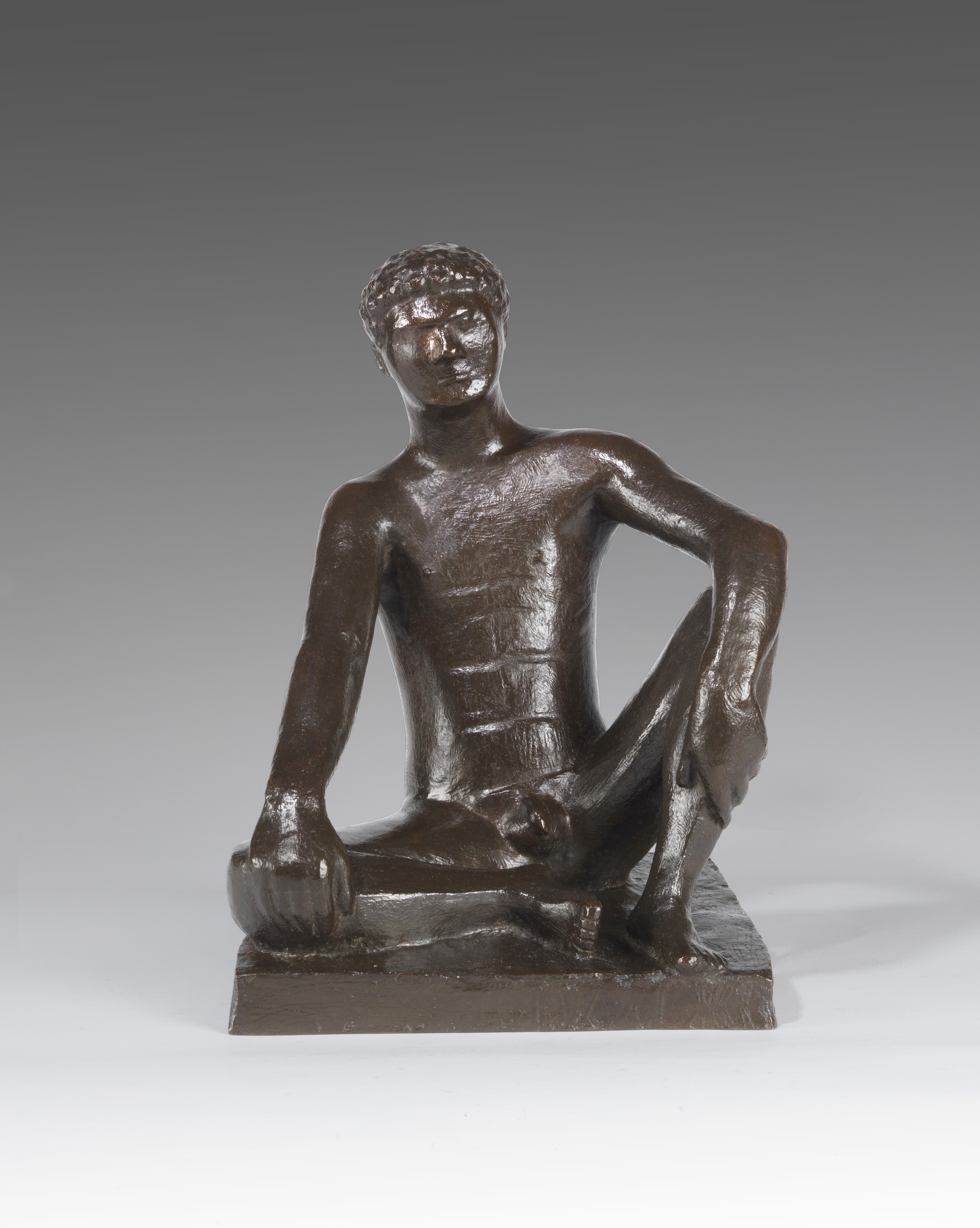 Artwork by Gerhard Marcks, Adam, Sitzend, Made of Bronze