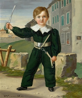 Portrait of a boy in uniform - Johann Caspar Weidenmann