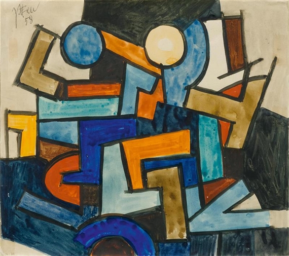 Geometric composition by Johannes Itten, 1958