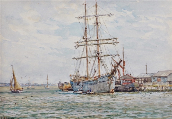 Early Sailing Vessels, Poole Harbour by Bernard Finegan Gribble