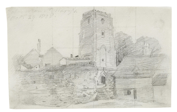The Church of Saint Maryad Murum, Colchester, 1808 by John Constable, 1808