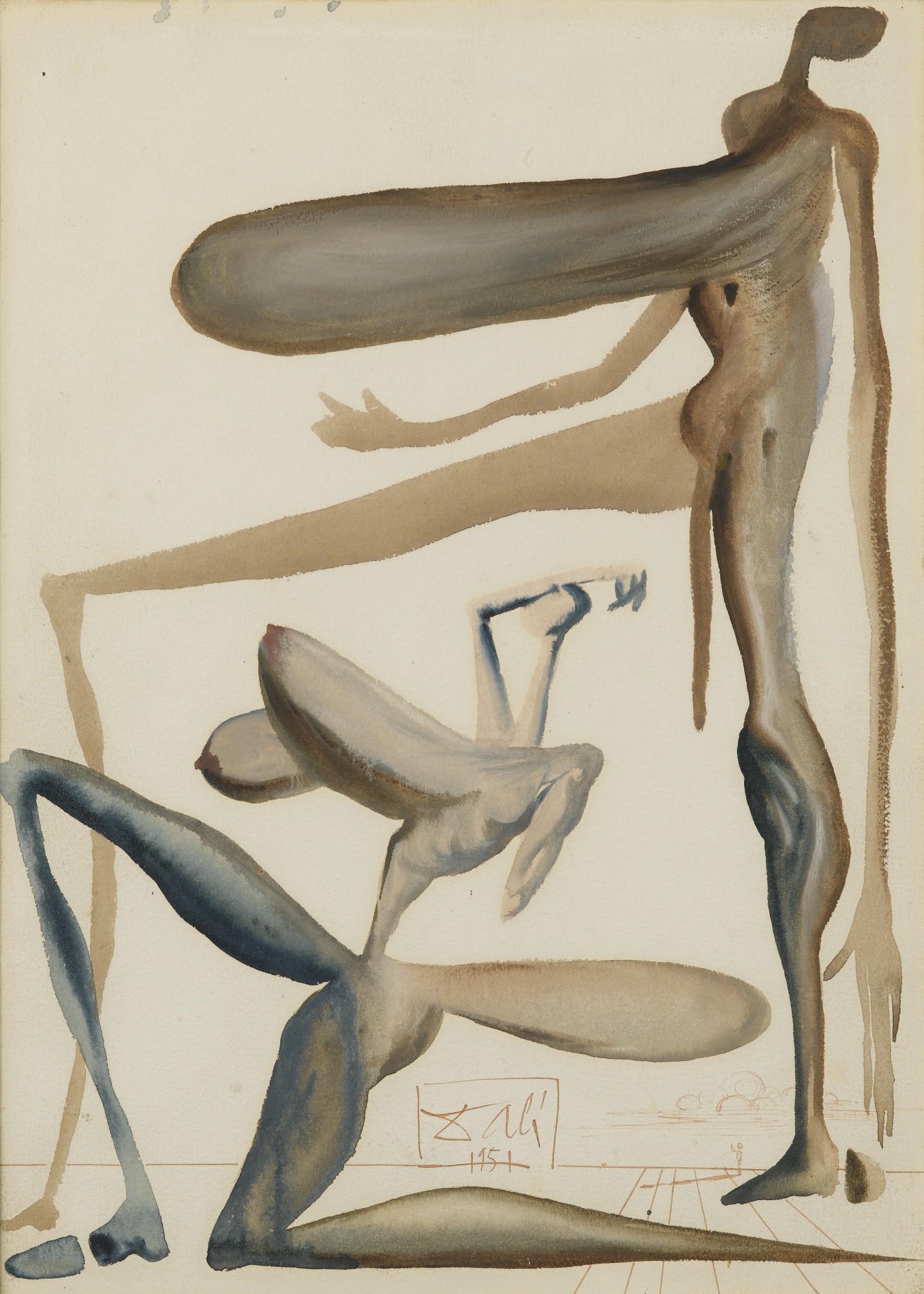 Artwork by Salvador Dalí, LA PRODIGALITÉ, ILLUSTRATION POUR LE PURGATOIRE, CHANT 22 POUR L'OUVRAGE DE DANTE ILLUSTRÉ PAR SALVADOR DALÍ, LA DIVINE COMÉDIE (1959-1963), Made of gouache, watercolor, pen and sepia ink on paper