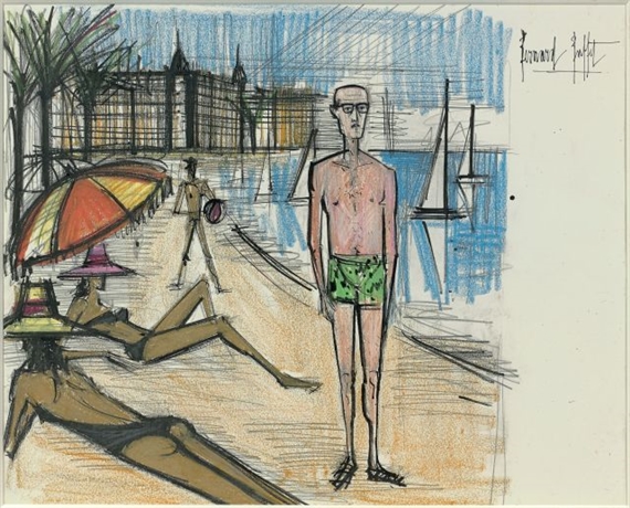 Bernard Buffet | La Plage à Cannes, Illustration pour «Un Certain 