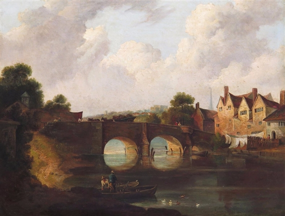 Bishop's Bridge over the Wensum at Norwich by John Berney Crome