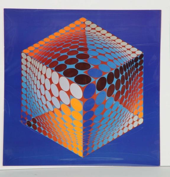 Symphony in Blue, Victor Vasarely Screen Print
