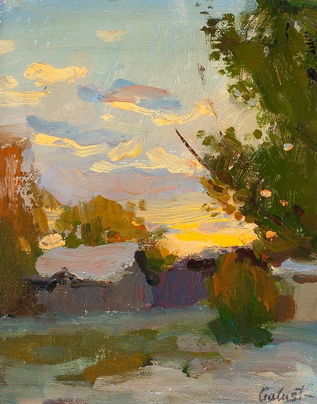 Artwork by Galust Berberian, Sunset, Made of Oil on panel