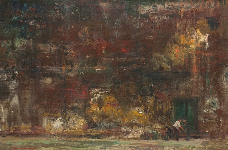 Artwork by Bogomir Bogdanovic, Ash Can Alley, Made of Oil on canvas