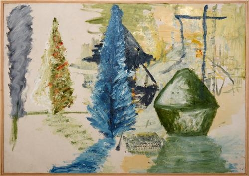 Trees and Haystack by Henry Mulholland, 1993