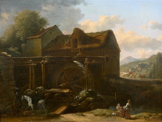 Characters Near A Watermill by Pierre Alexandre Pau de Saint-Martin, 1812