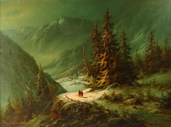 Mountain Landscape by Ludwig Muninger