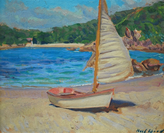 SAILBOAT ON THE SHORE, BEDARRA ISLAND by Noel Wood