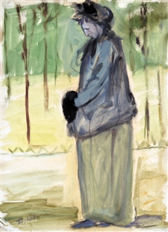 Old lady in a park - Istvan Farkas