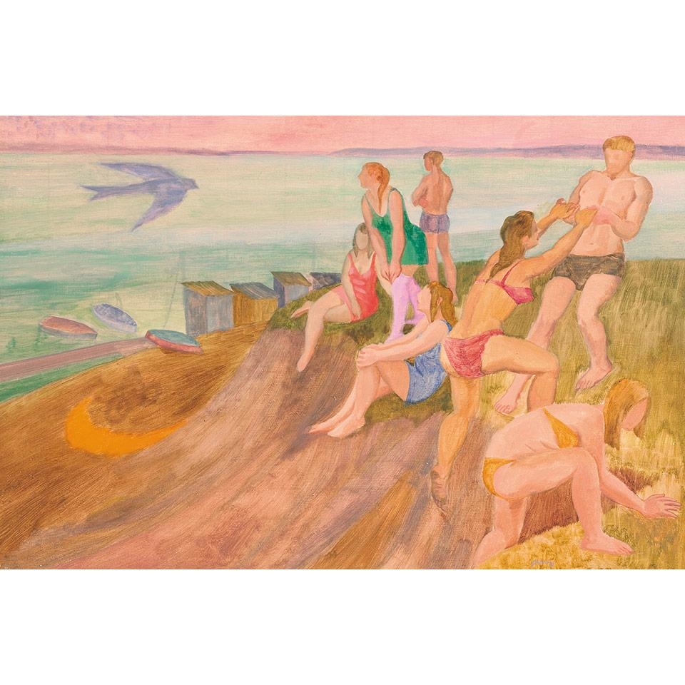 Artwork by Philip Henry Surrey, THE BATHERS, Made of oil on board