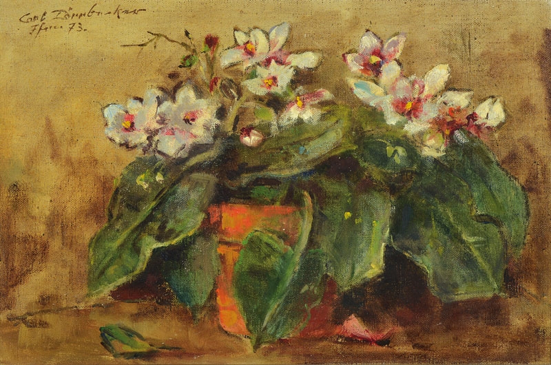 Still life with flowers by Carl Dörrbecker, 1873