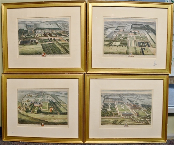 Five Works:  Wollaton Hall in the County of Nottingham, the Scot of the Honble Sr. Thomas Willoughby Baronett plus three other works by Johannes Kip