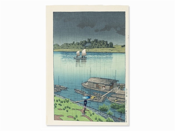 ‘The Arakawa in Early Summer Rain’ by Hasui Kawase, 1932