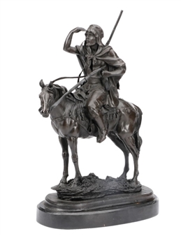 Orientalist Horseman Scanning the Horizon - Fernand Pallet