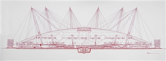 Architectural drawing of the Millennium Dome - Mike Davis