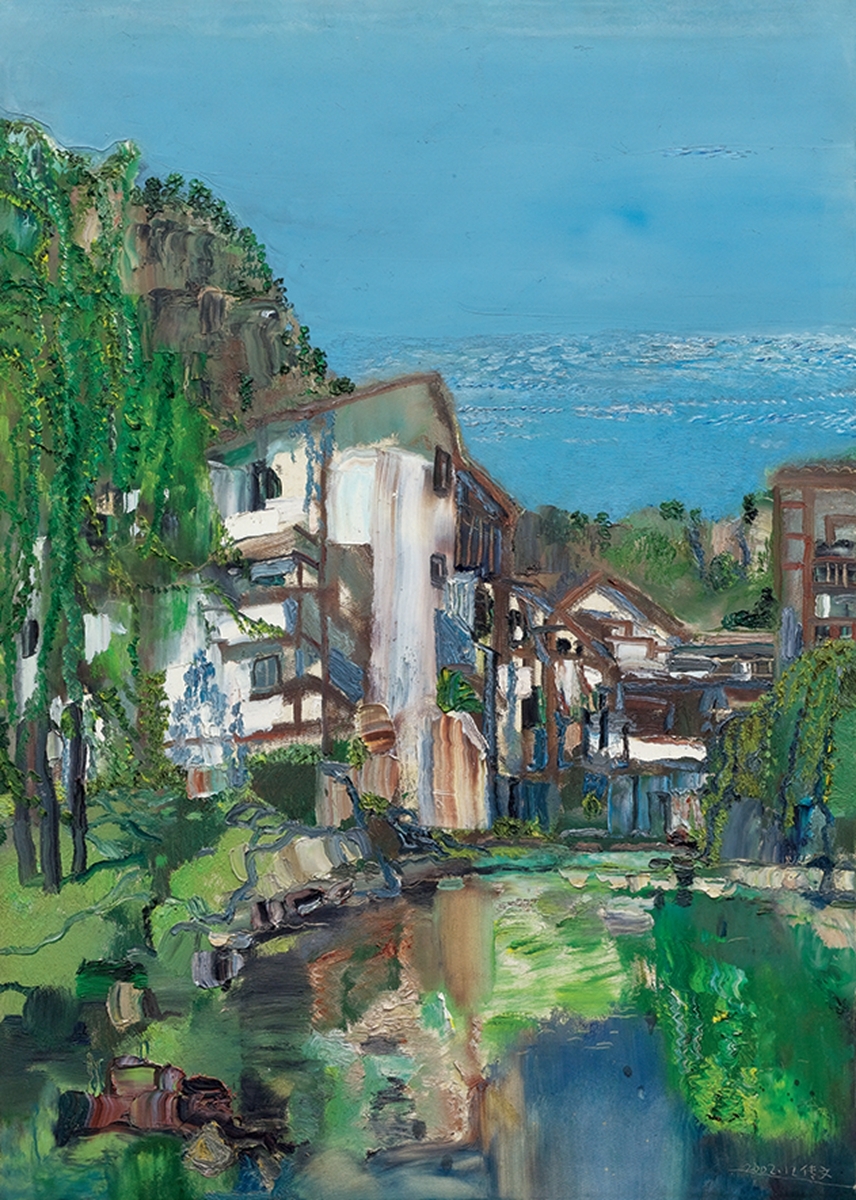 Artwork by Ren Chuanwen, Villa on Mount. Wuyi, Made of Oil on canvas