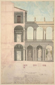 Ensemble d'environ 132 dessins d'architecture regroupés dans deux portfolios - Auguste Quantinet