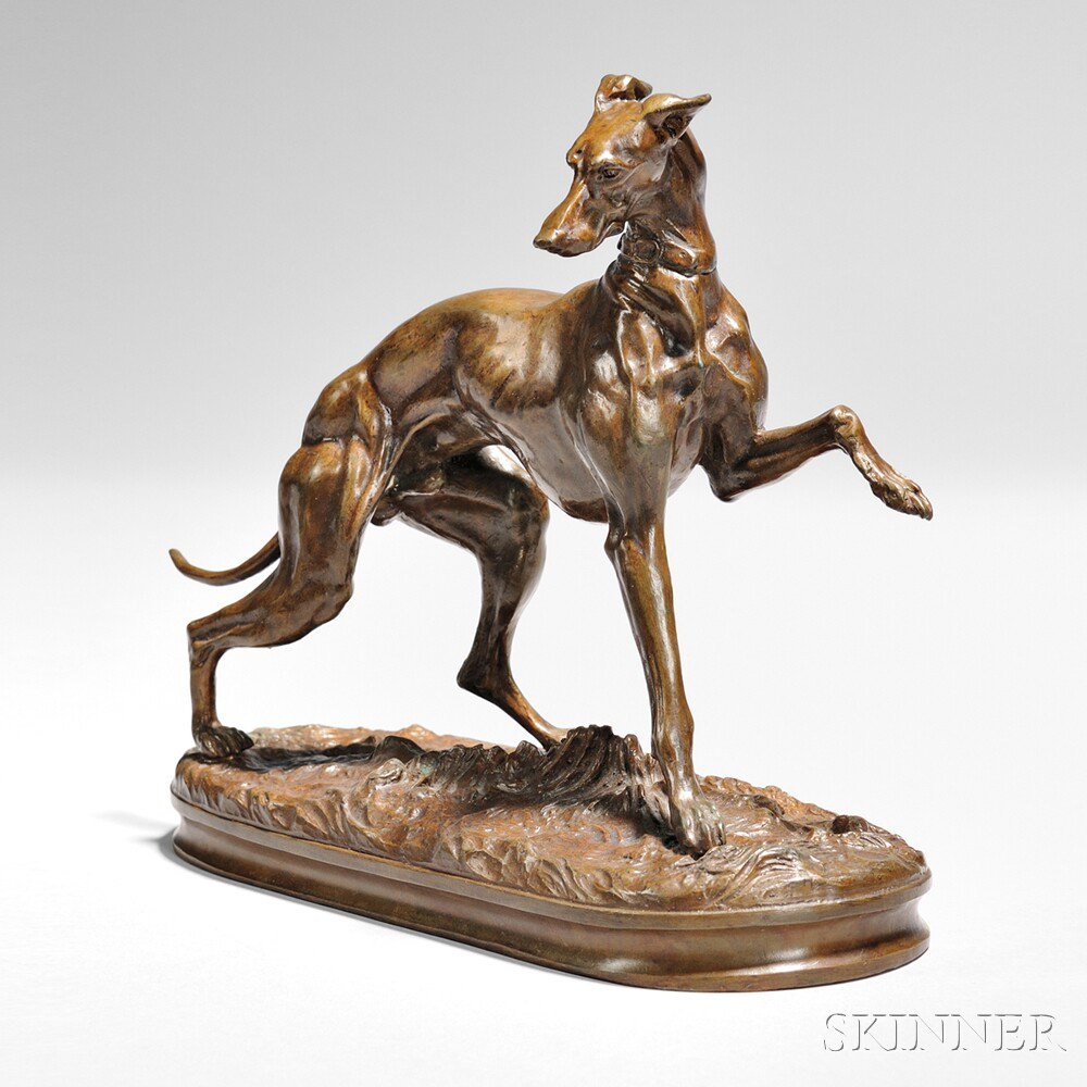 Mene PierreJules Greyhound, with Left Front Leg Raised MutualArt