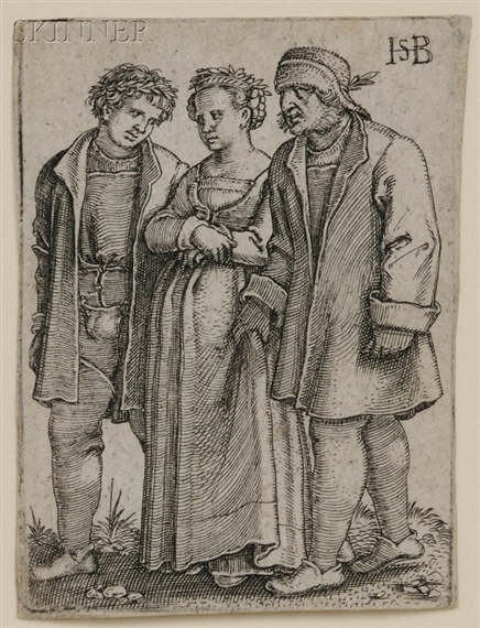 Peasant Bride and Bride Groom by Hans Sebald Beham, 1537