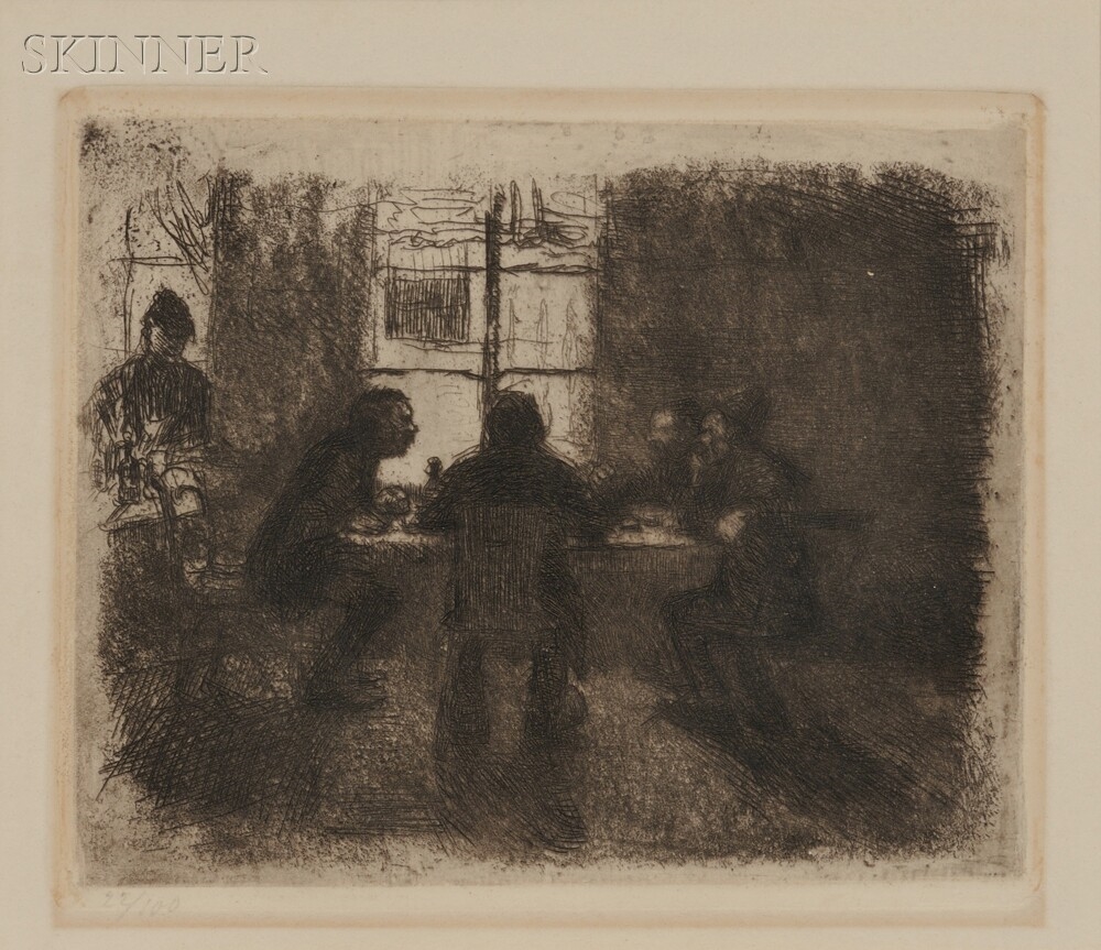 Vier Männer in Der Kneipe by Käthe Kollwitz, 1892/1897