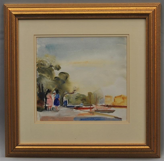 3 works: An Afternoon Near the Town Hall, Stockholm; Sunshine and Shadow, Woolacombe Bay  and Woolacombe Bay, N. Devon by Jean Dryden Alexander, 1955