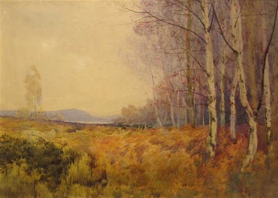Albert Strange | Heathland with Silver Birches (1885) | MutualArt