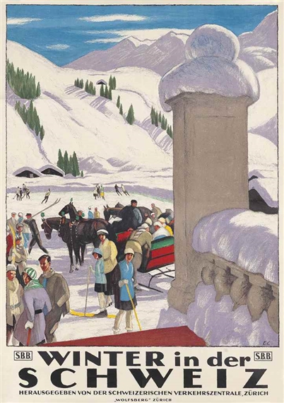 WINTER IN DER SCHWEIZ by Emil Cardinaux, 1921