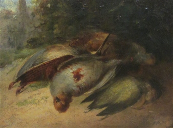 The Day's Bag - still life of game - Alfred Sayer