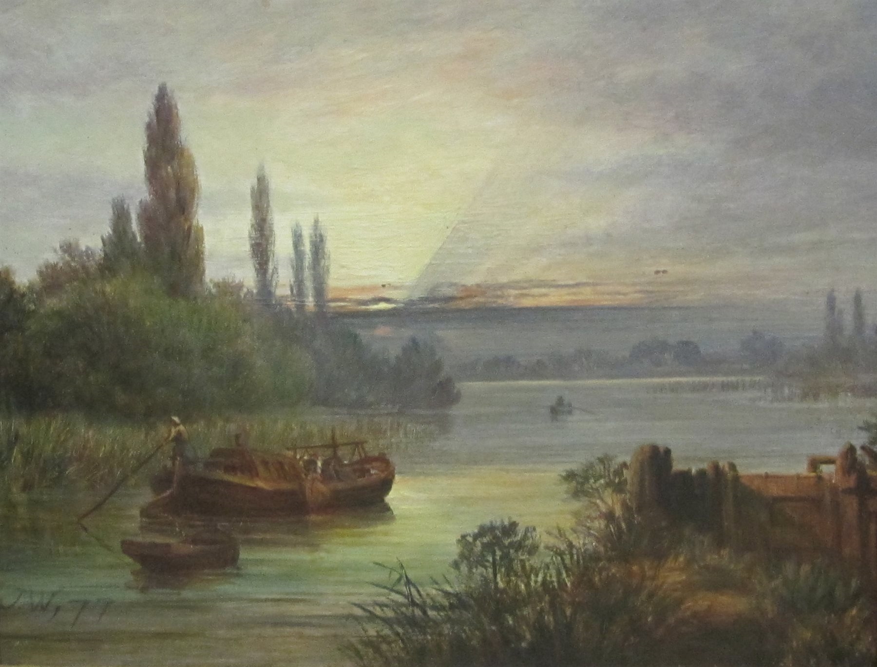 J. Wallace | Sunset over the Thames (1977) | MutualArt