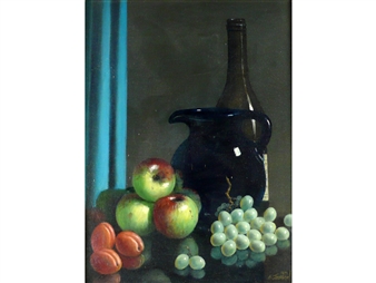 Two Works: Still lifes of fruit - K. Jessop
