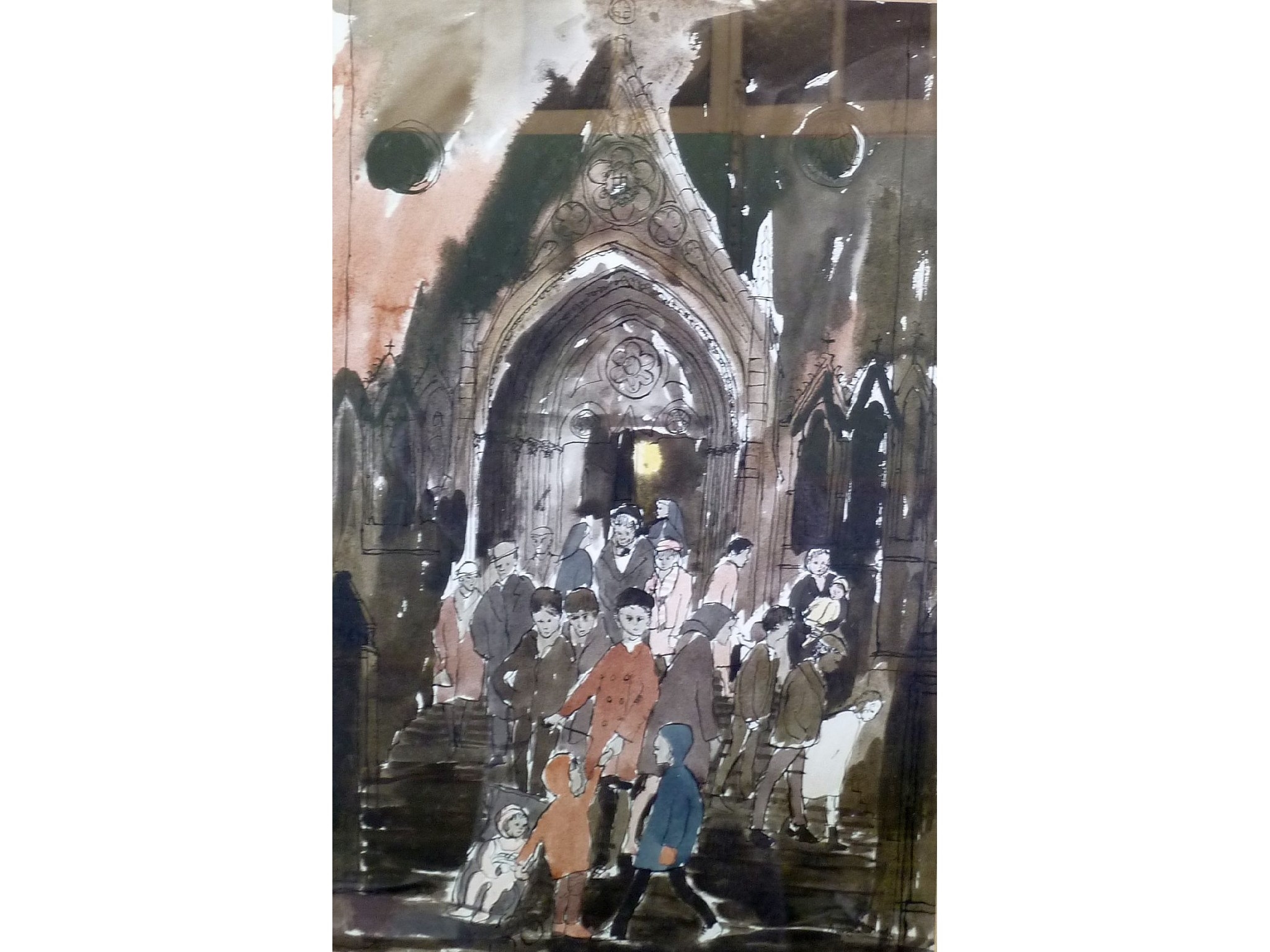 Audrey M. Smith | A congregation leaving a church | MutualArt