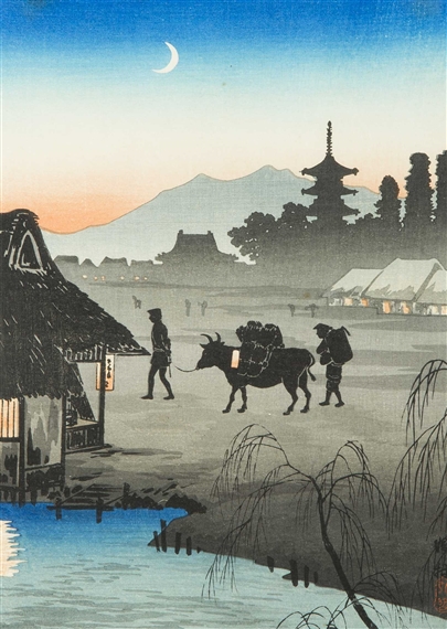 Crescent Moon by Takahashi Shtei, circa 1930