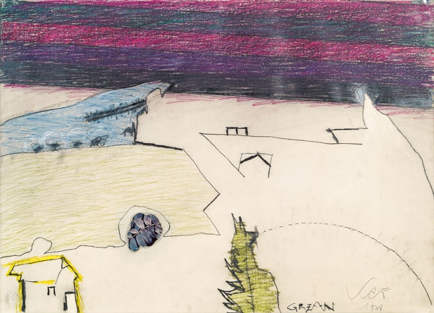 Artwork by Karl Anton Fleck, Grean, Made of Mixed media, collage on paper