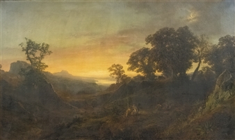 ABEL OFFERING A SACRIFICE - British School, 19th Century