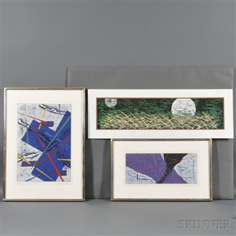 Three Works: Auspiciousness; Blue Land (2) and Purple Night - Hasegawa Yuichi