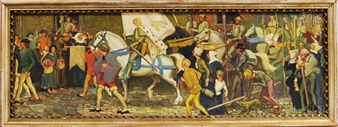 Procession of a Nobleman and his Knights, Possibly a Mural Study - Gordon Stevenson