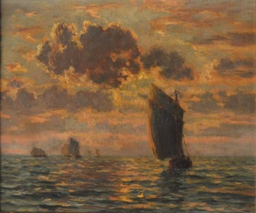Sailing boats by Charles Louis Signoret