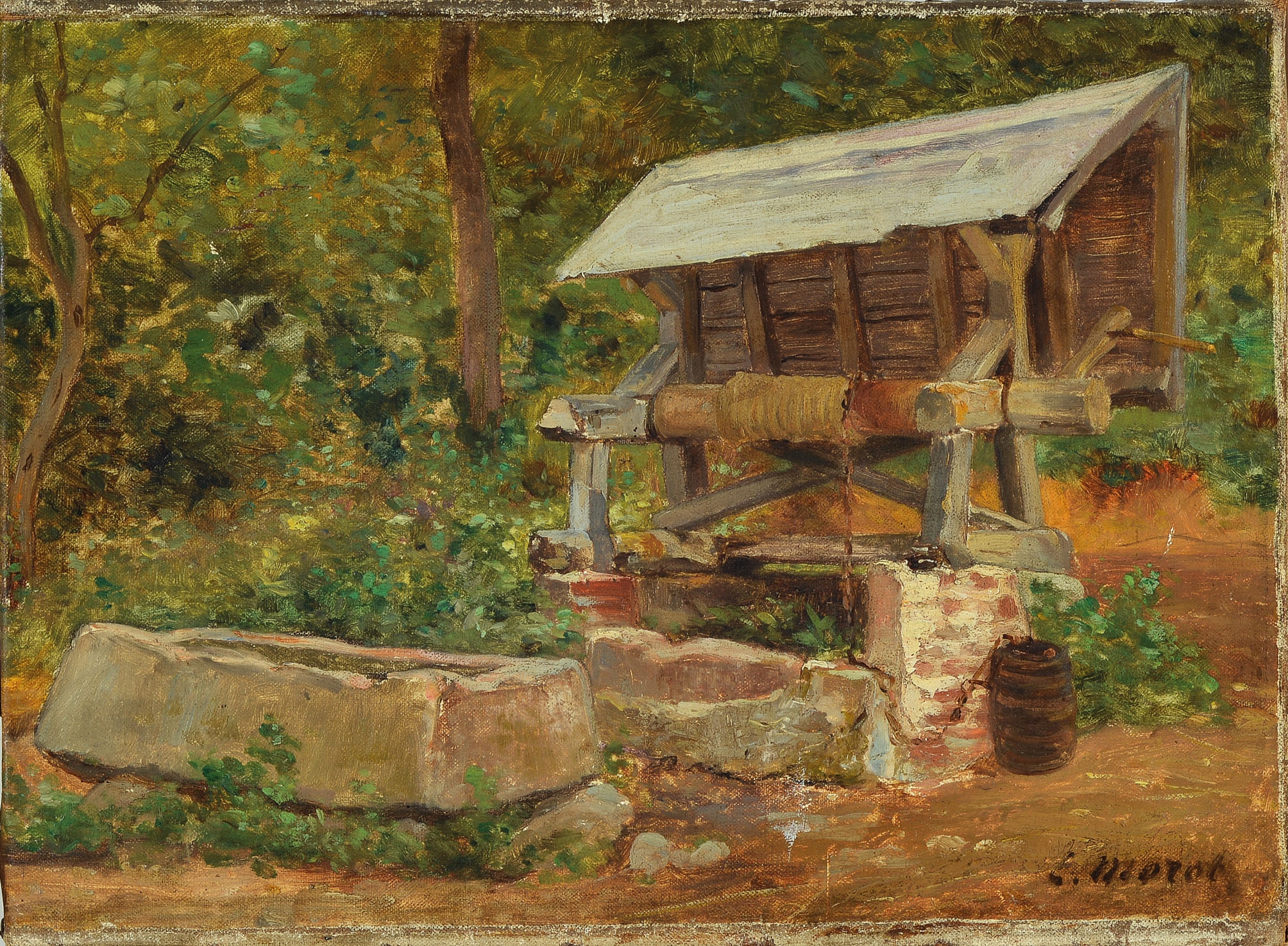 Artwork by Ernest Victor Paul Morot, Well in the garden, Made of oil / canvas