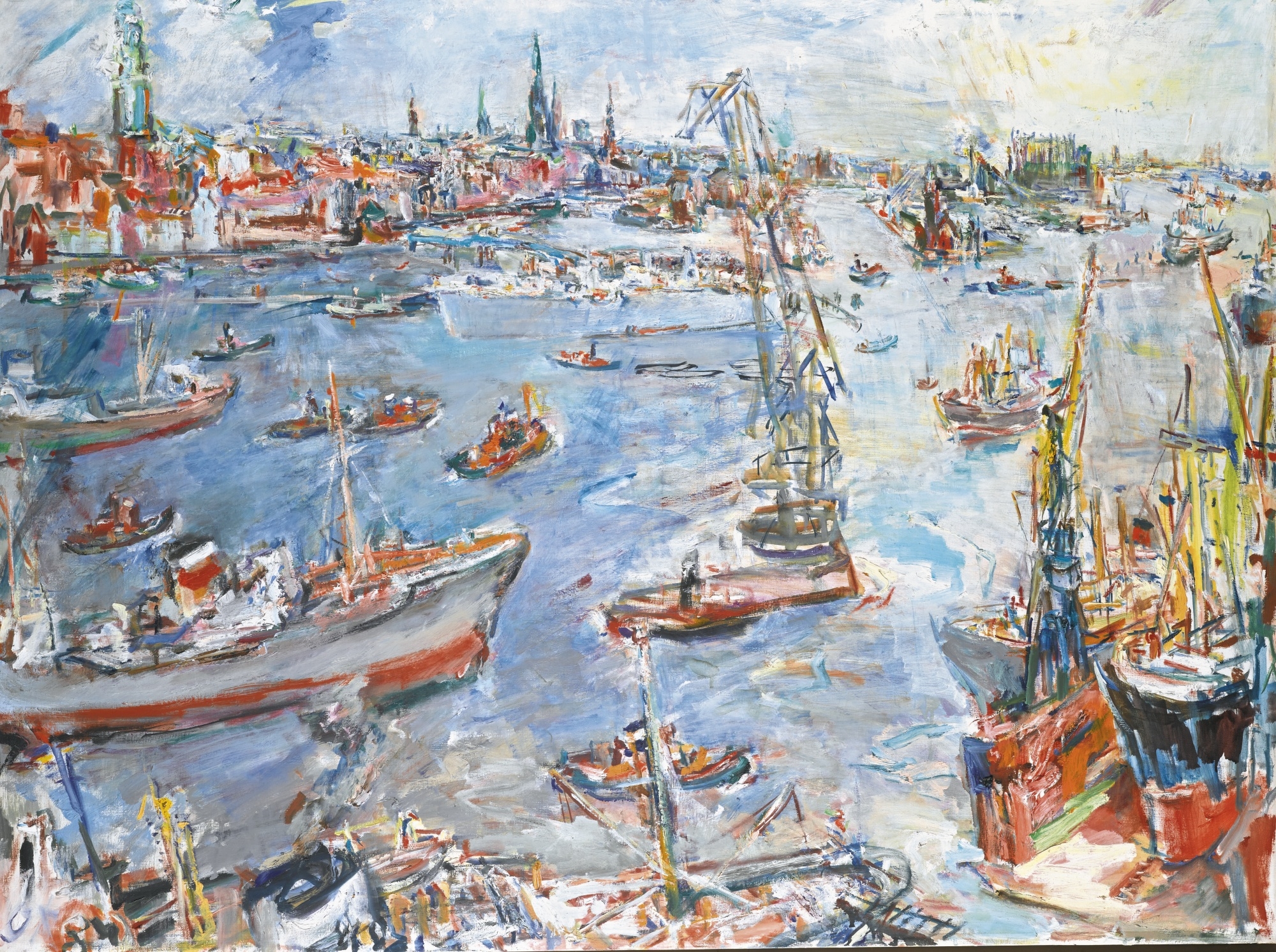 Artwork by Oskar Kokoschka, HAMBURG, HAFEN II (HAMBURG, HARBOUR II), Made of oil on canvas